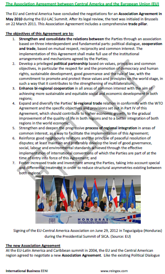EU-Central America Agreement (Online Course)