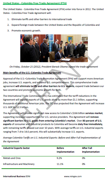 United States-Colombia Agreement (Online Course)