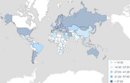 Mapa ensino superior mundo