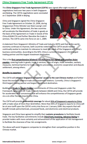 China-Singapore FTA