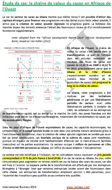 Chaine de valeur en Afrique de l’Ouest