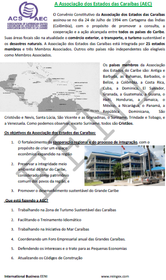 Mestrado EAD: Associação dos Estados do Caribe